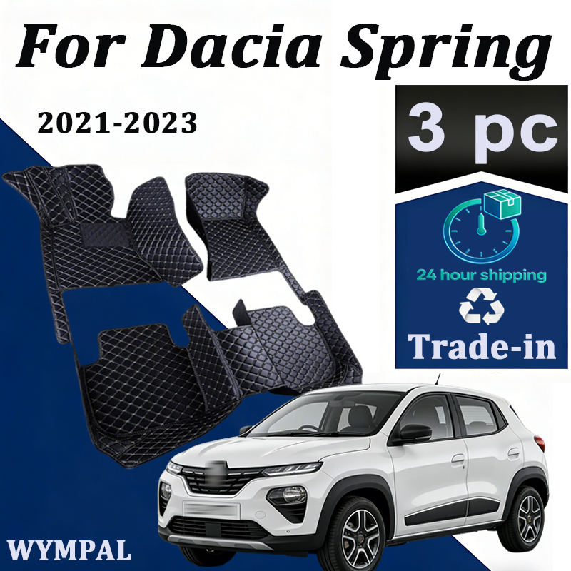 Tech Accessories Dacia - แผ่นปูพื้นรถยนต์สำหรับรถยนต์สำหรับดาเซียสปริงไฟฟ้าเมืองเรโนลต์ K-ZE เมืองเรโนลต์ kwid E-Tech ไฟฟ้า2021