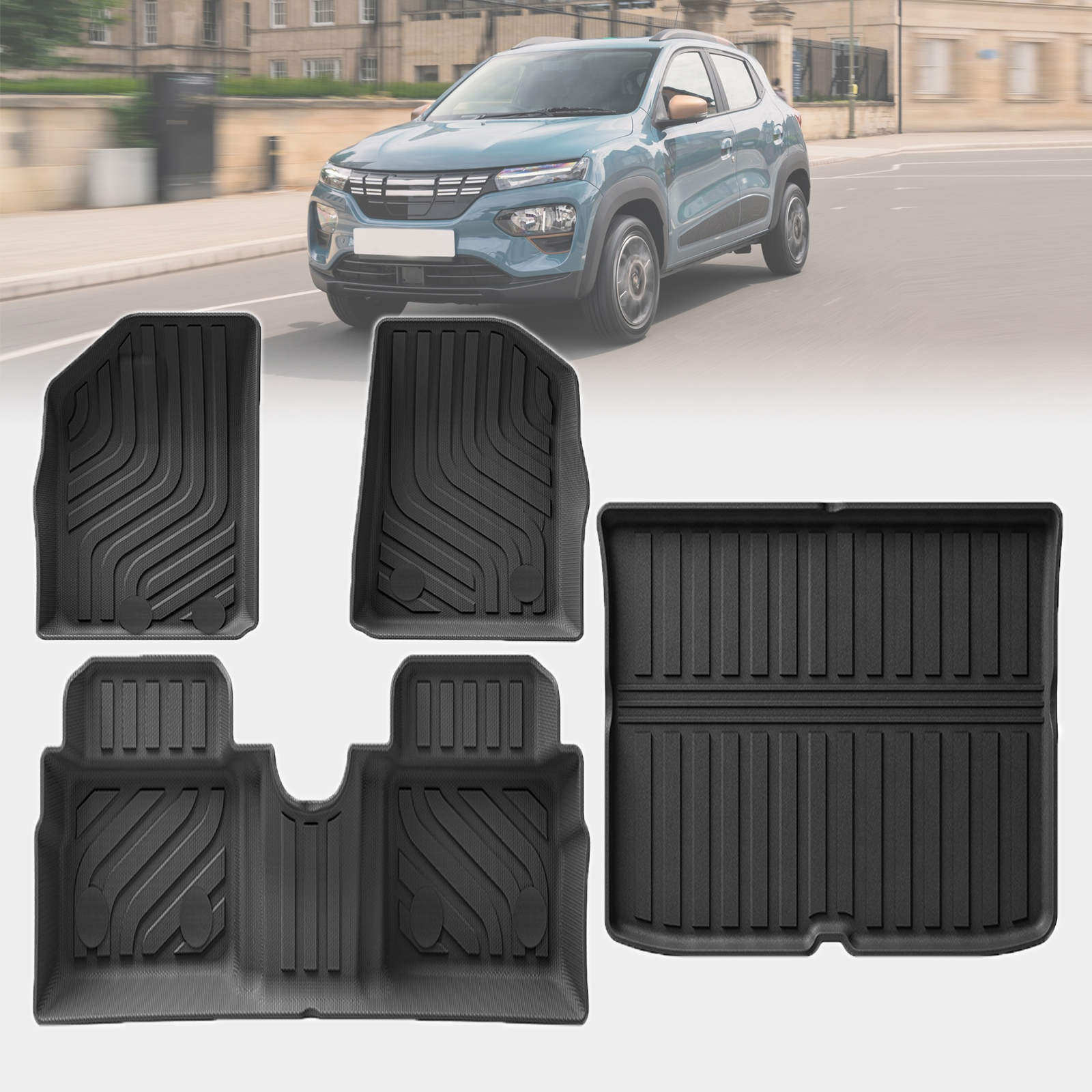 Tech Accessories Dacia - แผ่นรองพื้นรถยนต์ TPE กันฝุ่น กันลื่น สำหรับ Dacia