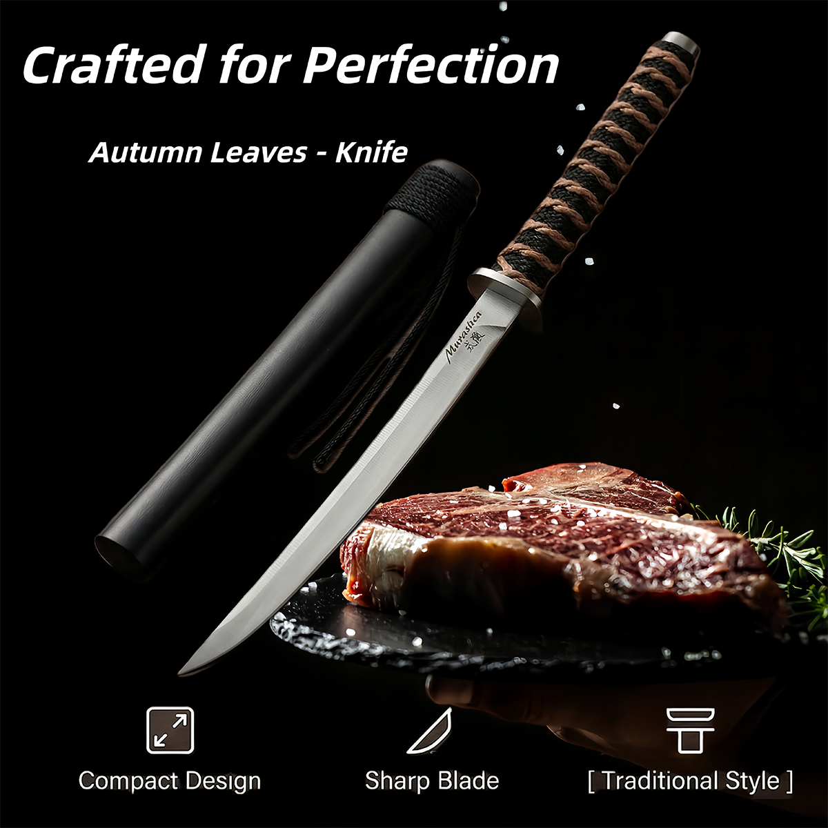 High Tech Kitchen Accessories - ชุดมีดทำครัวใบไม้ฤดูใบไม้ร่วงคุณภาพสูงระดับไฮเอนด์ 1 ชิ้น ชุดอุปกรณ์ครัว มีดผลไม้พกพา มีดทำครัวขนาดเล็ก