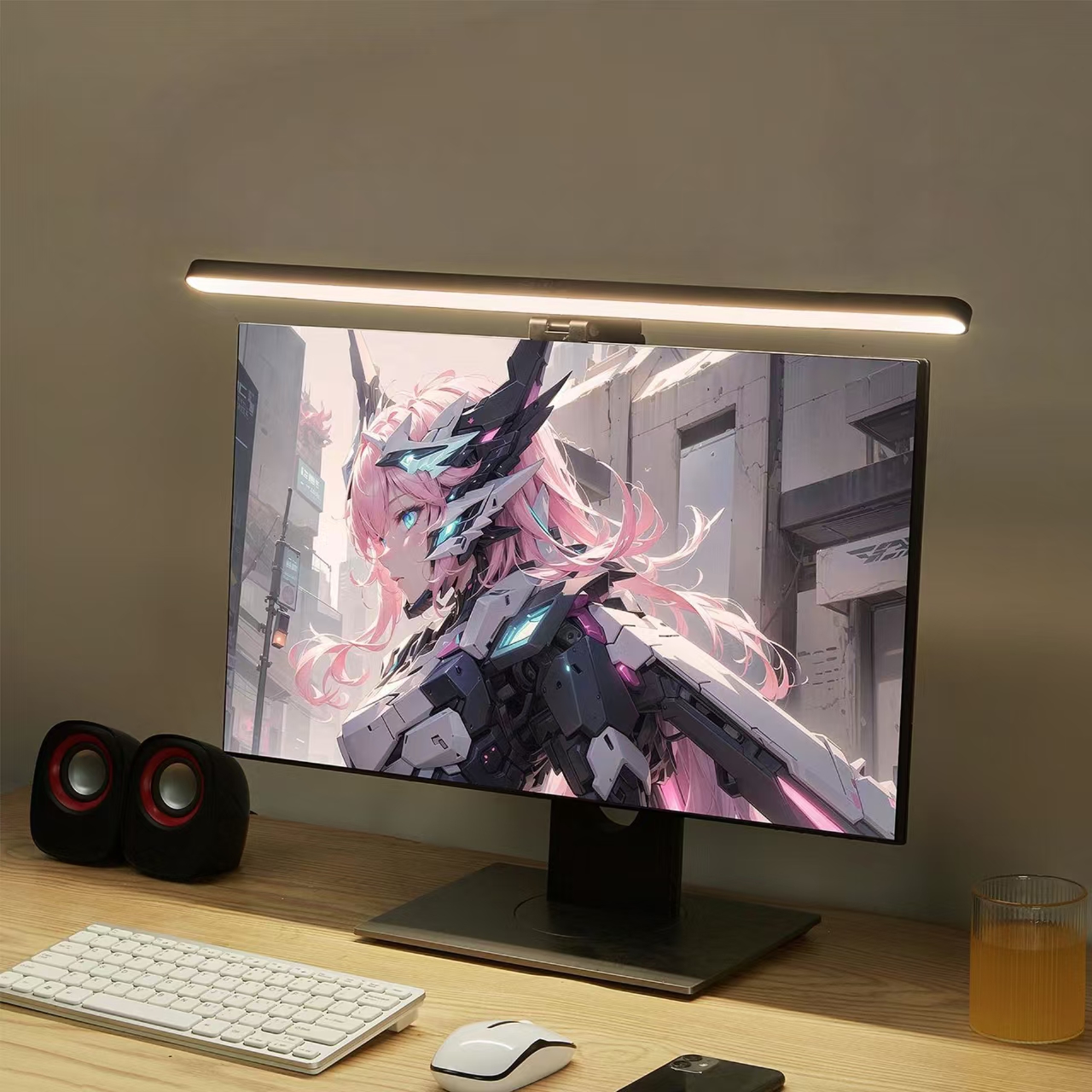 Monitor Light Bar - โคมไฟตั้งโต๊ะแบบแขวนจอ LED - ปรับความสว่างได้แบบไม่มีขั้นตอน เป็นมิตรกับสายตาสำหรับการทำงานและการตั้งค่าการเล่นเกม
