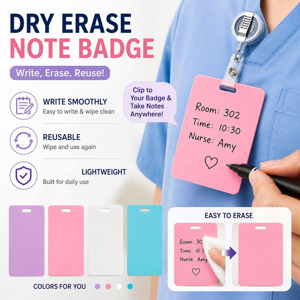 Tech Accessories For Office - ป้ายบันทึกแบบพกพา ลบได้ ใช้ซ้ำได้ สมุดจดบันทึกขนาดเล็ก ลบทำความสะอาดได้ ป้ายบันทึกสำหรับทำงาน