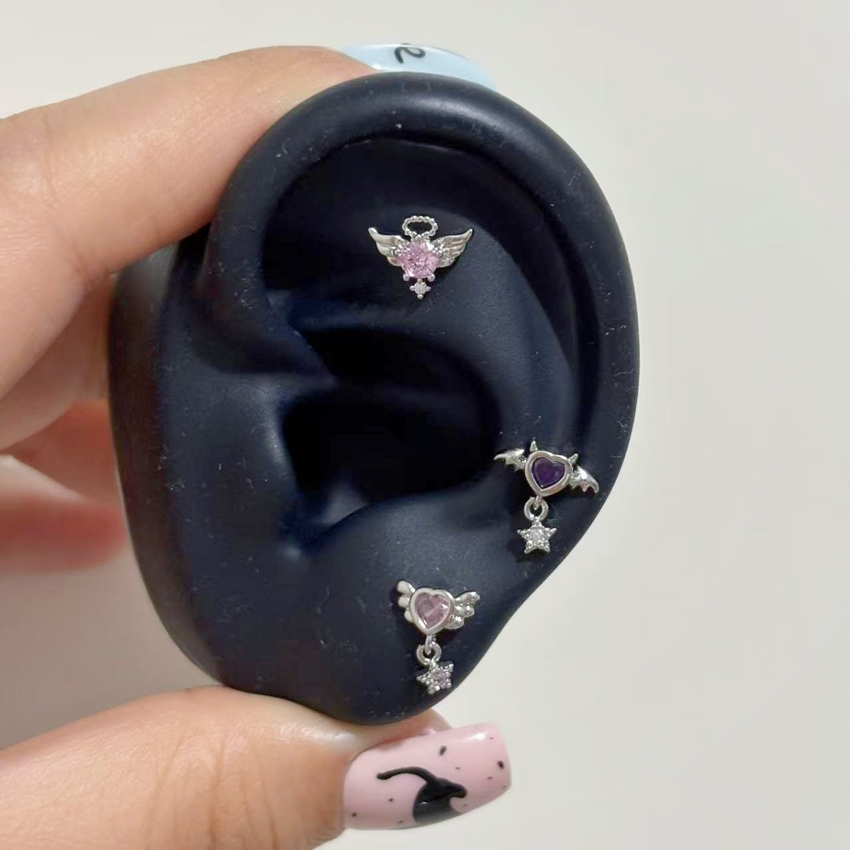 Y2K Tech Accessories - 1pcs Bling Zircon Angel & Demon