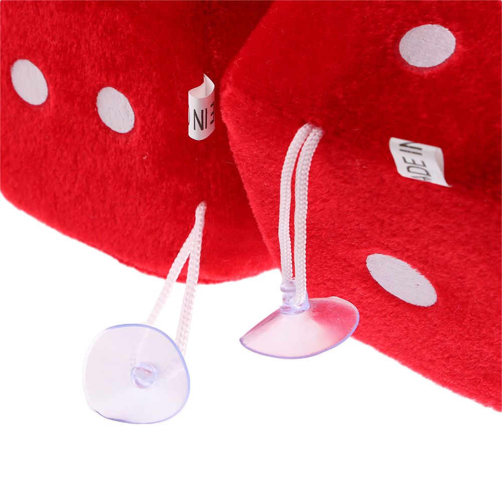 X Tech Accessories - ลูกเต๋าแขวนในรถสีแดงขนฟู สไตล์วินเทจ อุปกรณ์ตกแต่งรถยนต์อเนกประสงค์