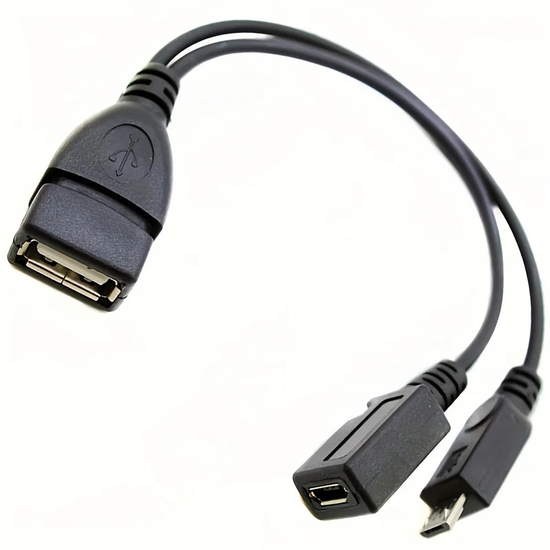 Tech Accessories Tablet - อะแดปเตอร์แยกสัญญาณ 2-in-1 OTG USB เป็น Micro