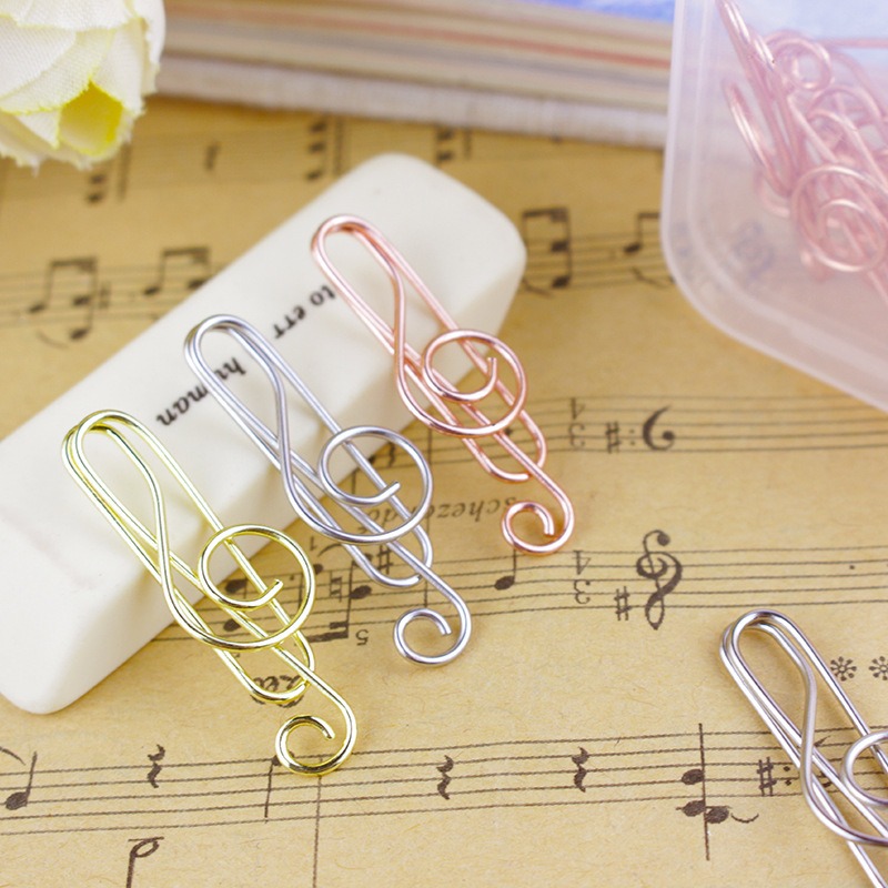 Tech Accessories For Office - 10 ชิ้น/กล่องเพลงหมายเหตุรูปกระดาษคลิปตกแต่งตกแต่งที่มีสีสันสําหรับสํานักงานเครื่องเขียนกระดาษคลิปเปียโนอุปกรณ์เสริมคะแนนคลิป