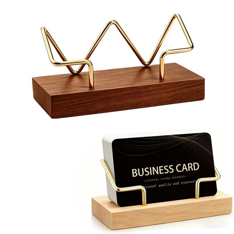 Tech Accessories For Office - 【A8】ที่ใส่นามบัตรไม้ ที่จัดระเบียบ ที่วางโชว์บนโต๊ะทำงาน อุปกรณ์จัดเก็บของใช้ในบ้าน