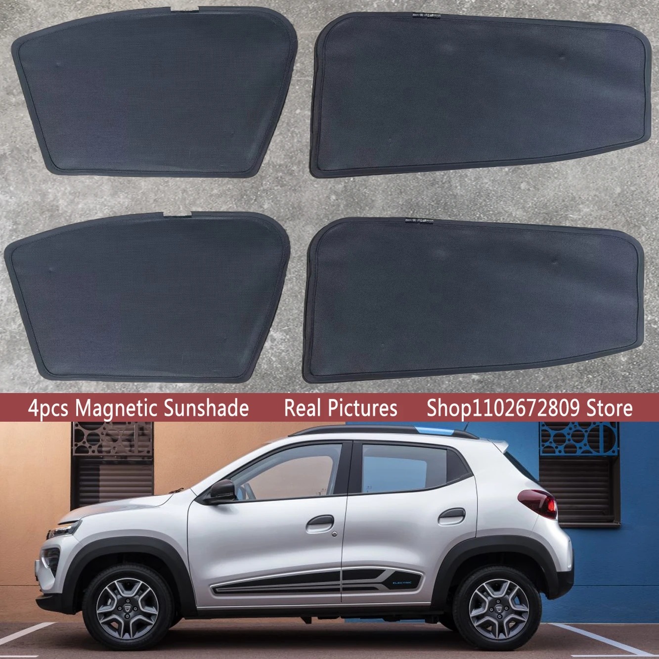 Tech Accessories Dacia - ม่านบังแดดแม่เหล็กสำหรับรถยนต์ ม่านบังแดดแบบกรอบสำหรับ Renault Kwid K-ZE Dacia