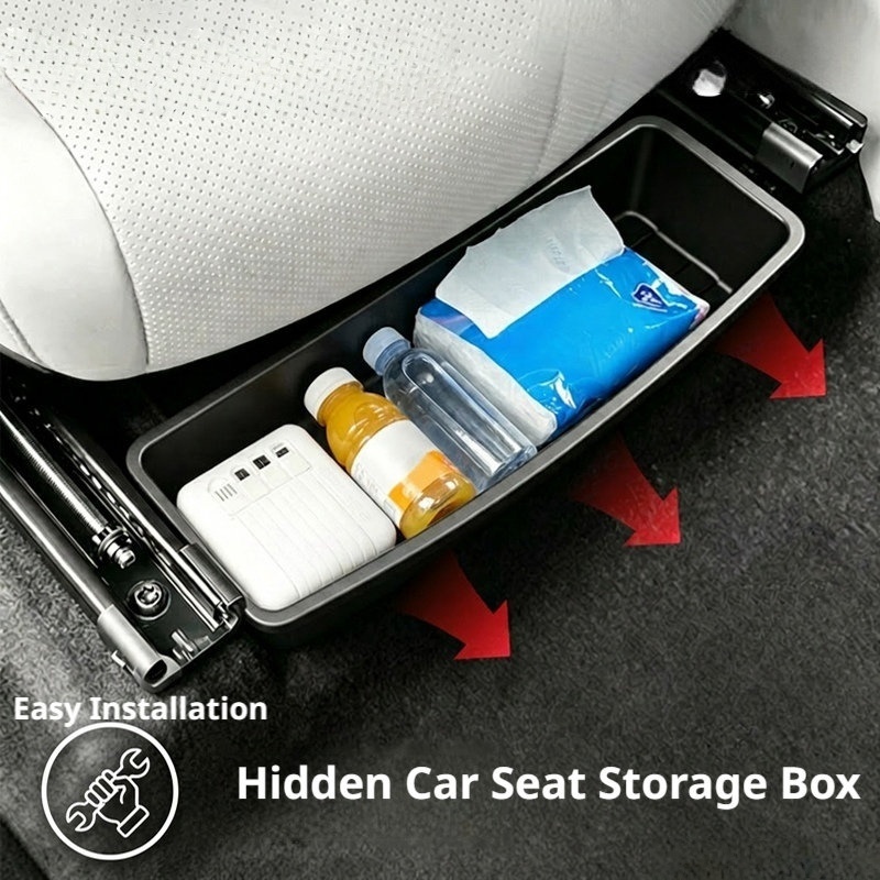 Tech Accessories For Car - กล่องเก็บของใต้เบาะรถยนต์ กล่องจัดระเบียบใต้เบาะรถยนต์แบบถอดได้ กล่องเก็บของอเนกประสงค์ อุปกรณ์เสริมอเนกประสงค์