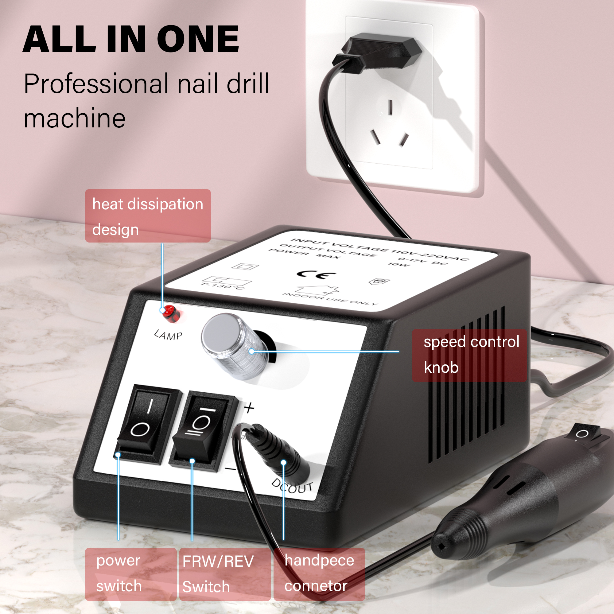 เครื่องเจาะเล็บ 20000RPM เครื่ - Tech Acc บทวิจารณ์และราคา