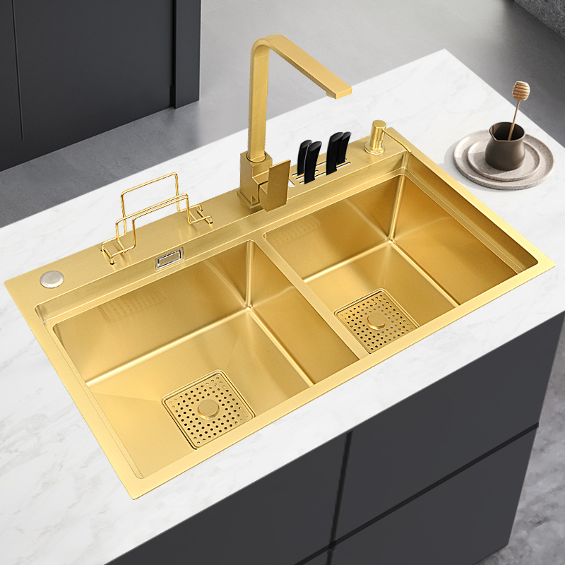 อ่างล้างจานครัวทันสมัยแบบสองหล - High Tech Kitchen Accessories บทวิจารณ์และราคา