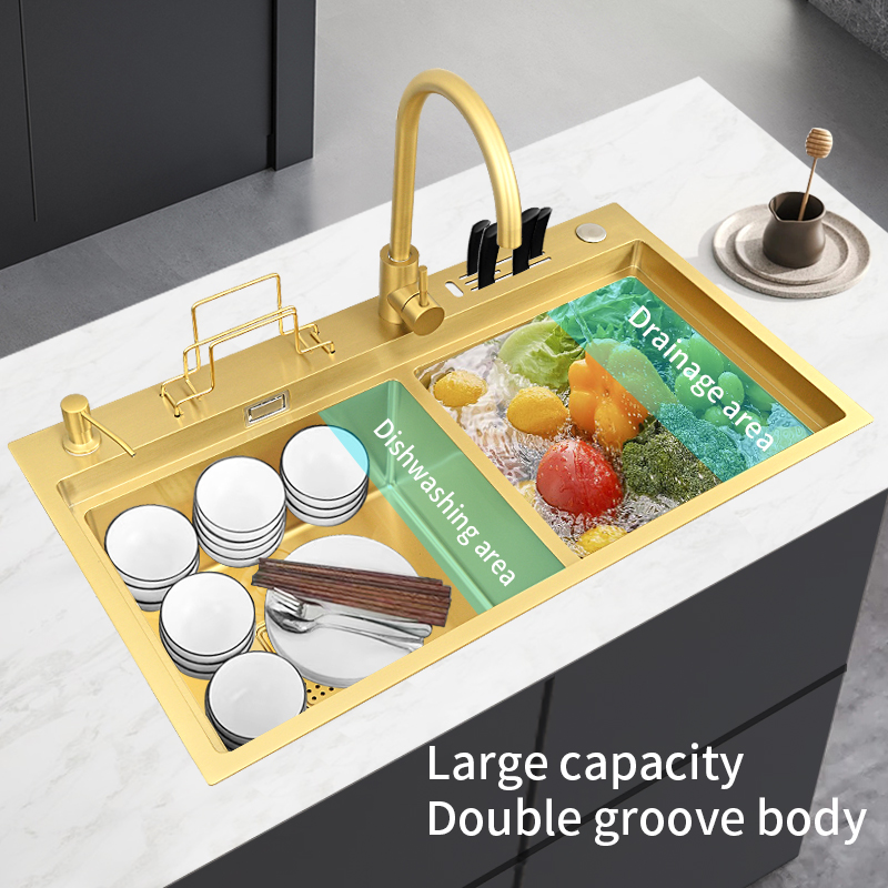 อ่างล้างจานครัวทันสมัยแบบสองหล - High Tech Kitchen Accessories บทวิจารณ์และราคา