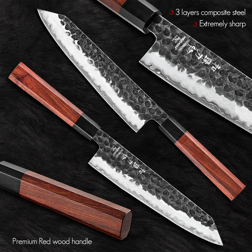 HEZHEN 8.3 นิ้วมีดเชฟ 3 ชั้นเห - High Tech Kitchen Accessories บทวิจารณ์และราคา