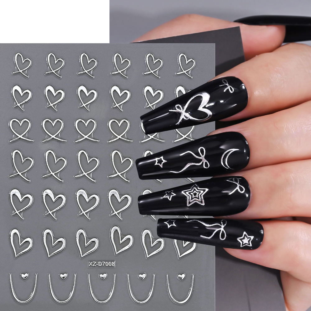 สติกเกอร์ติดเล็บลายโบว์โลหะสีเ - Y2K Tech Accessories บทวิจารณ์และราคา